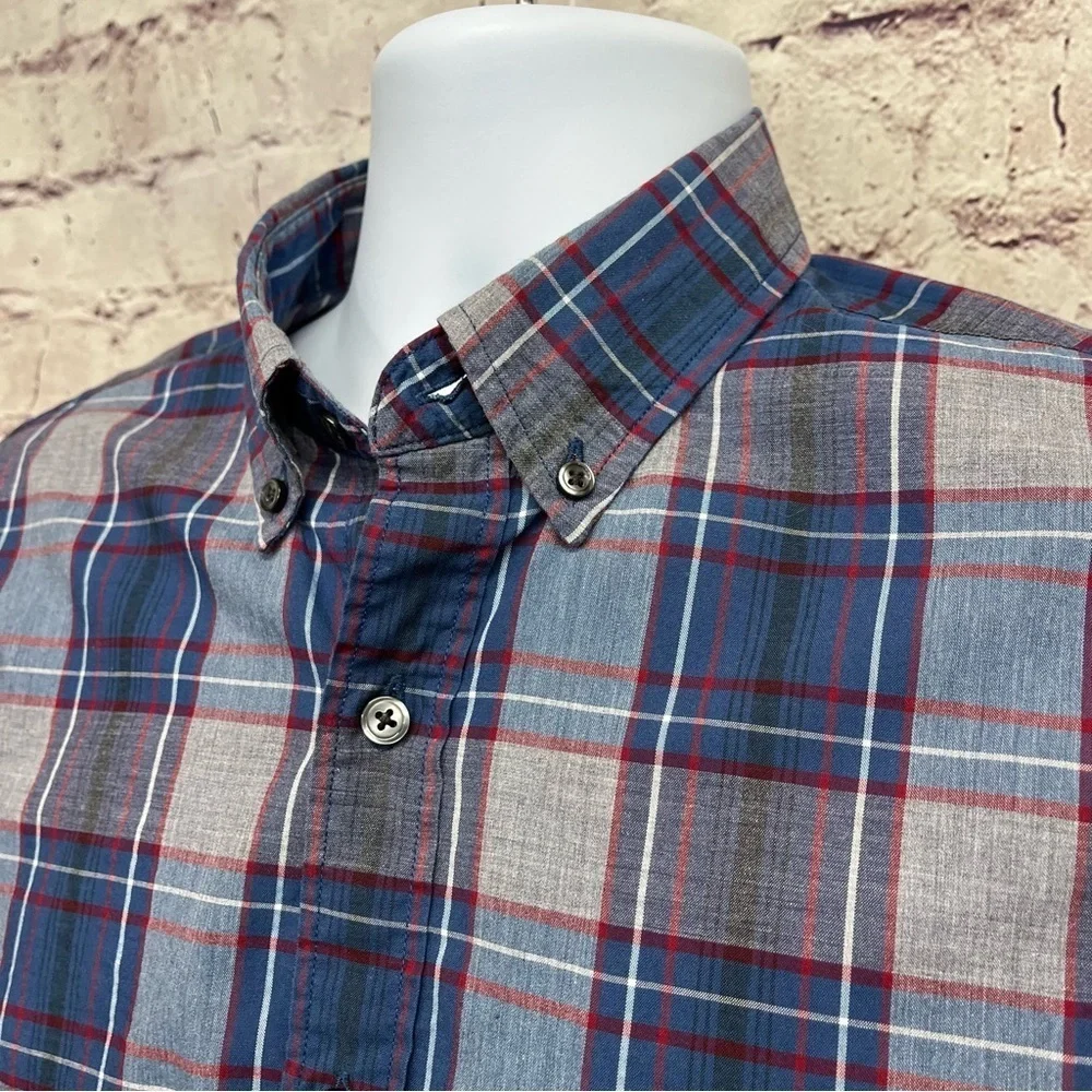 J.Crew Blue Check Slim Button Down Long Sleeve Shirt
